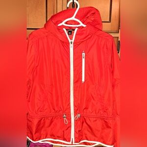 Ladies LRL Lauren Active Rain Windbreaker Adirondack Hooded Blaze Orange L